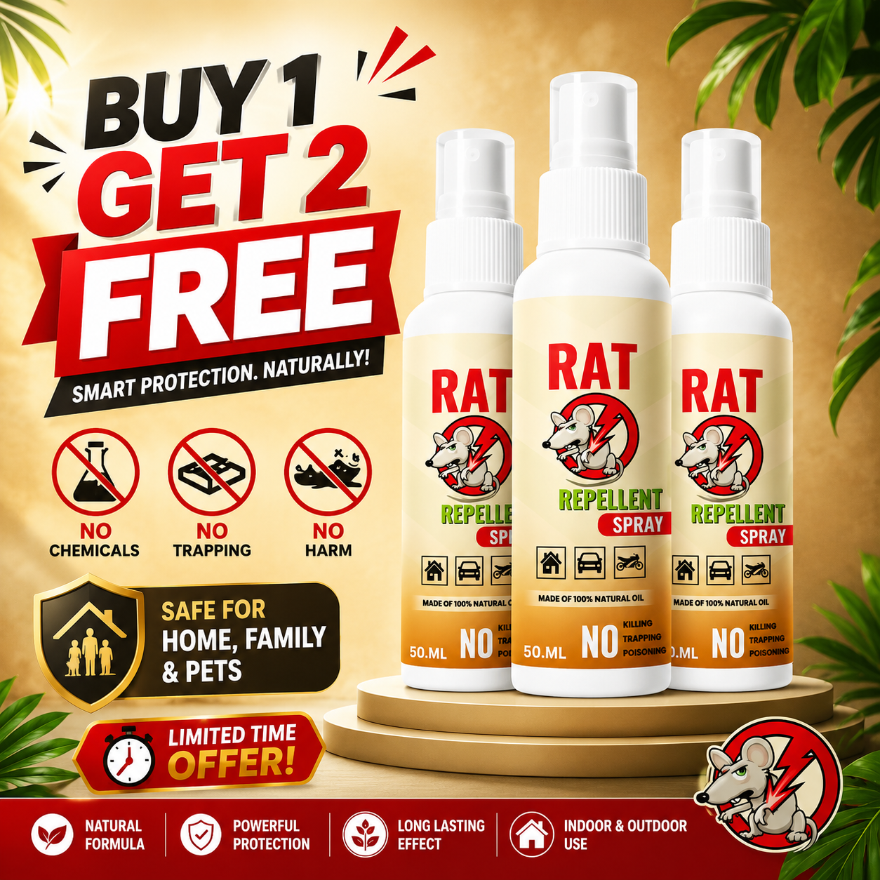 ✨HOT SELL 60% Off TODAY✨LIMITED OFFER🔥Rat Repellent Spray – Safe, Effective, and Eco-friendly