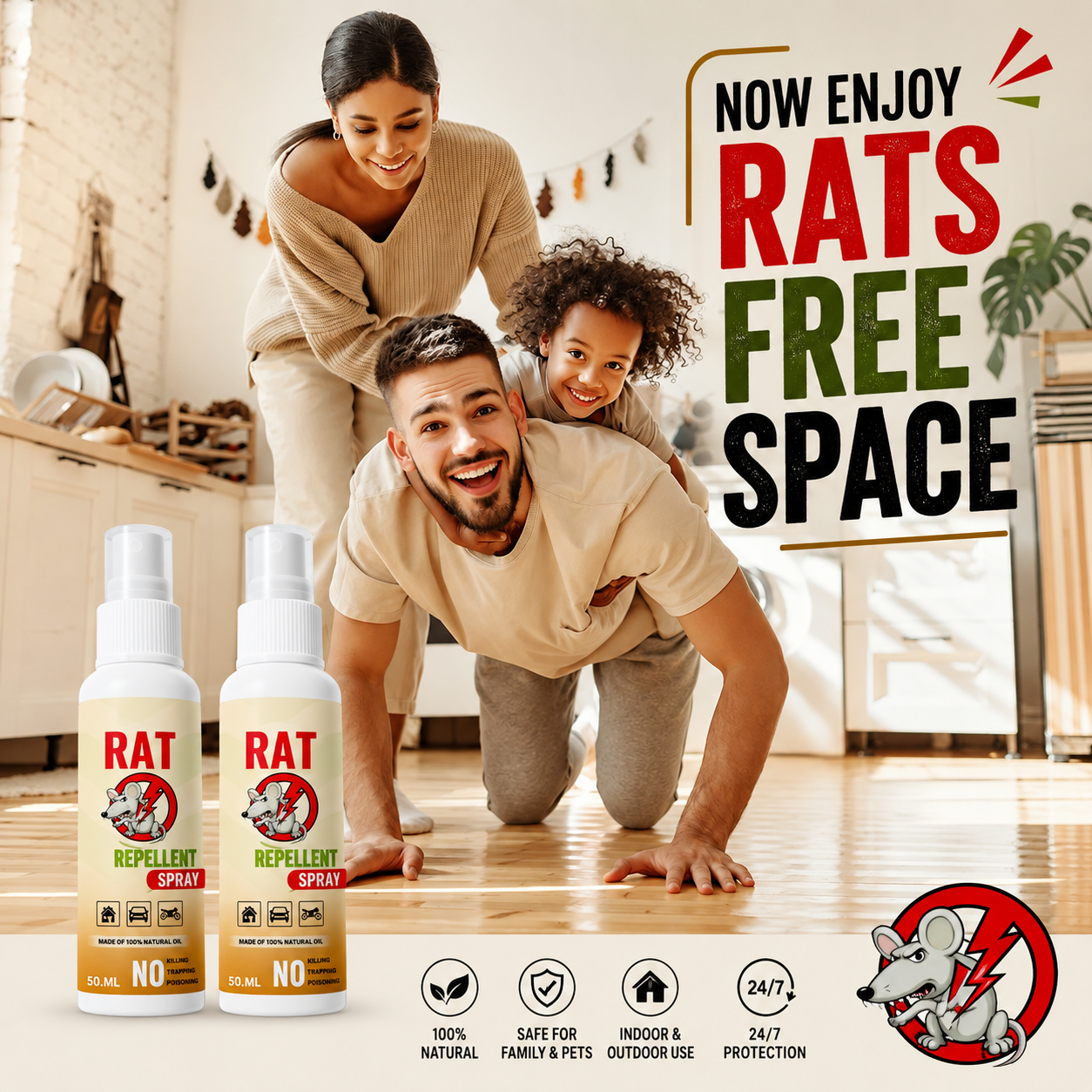 ✨HOT SELL 60% Off TODAY✨LIMITED OFFER🔥Rat Repellent Spray – Safe, Effective, and Eco-friendly