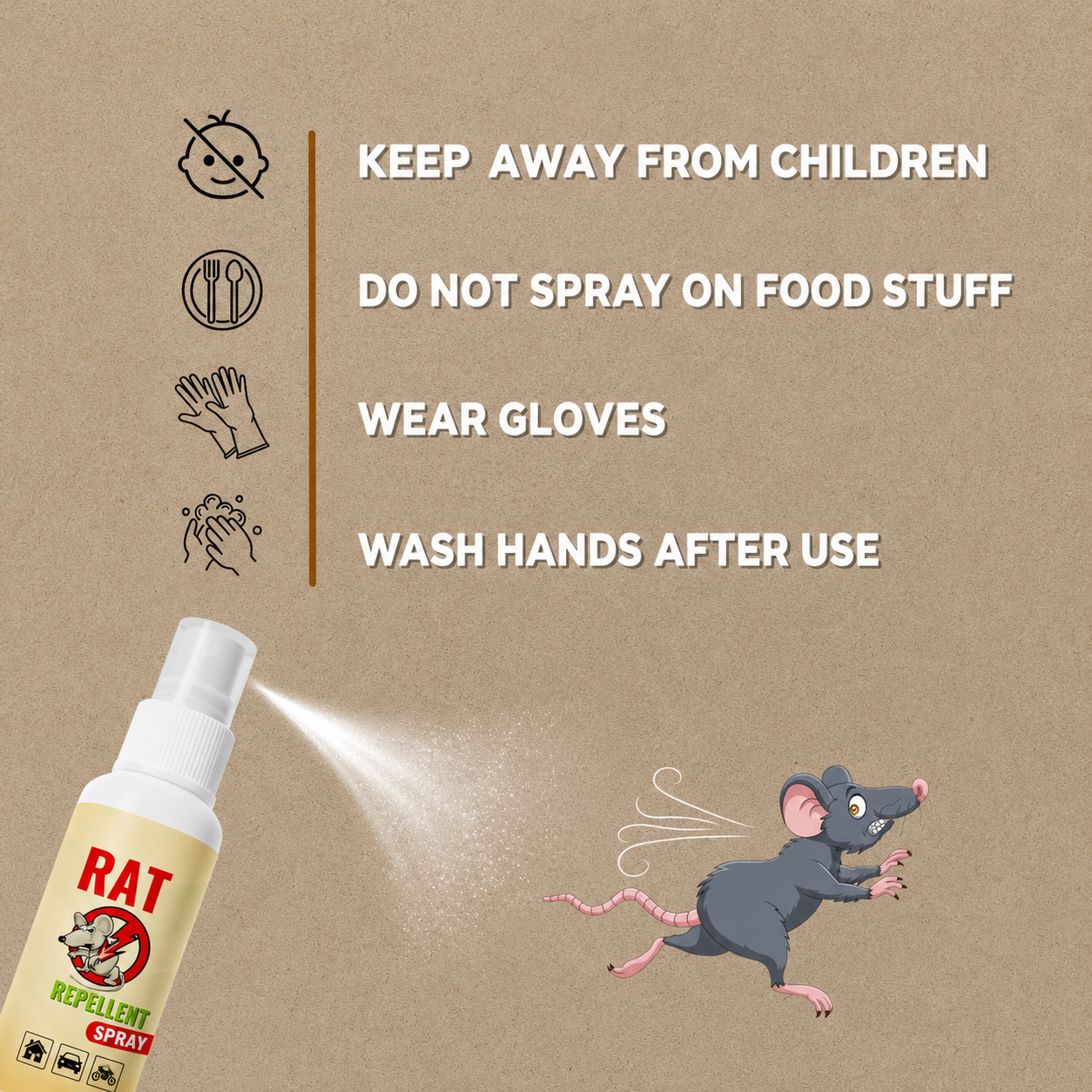 ✨HOT SELL 60% Off TODAY✨LIMITED OFFER🔥Rat Repellent Spray – Safe, Effective, and Eco-friendly