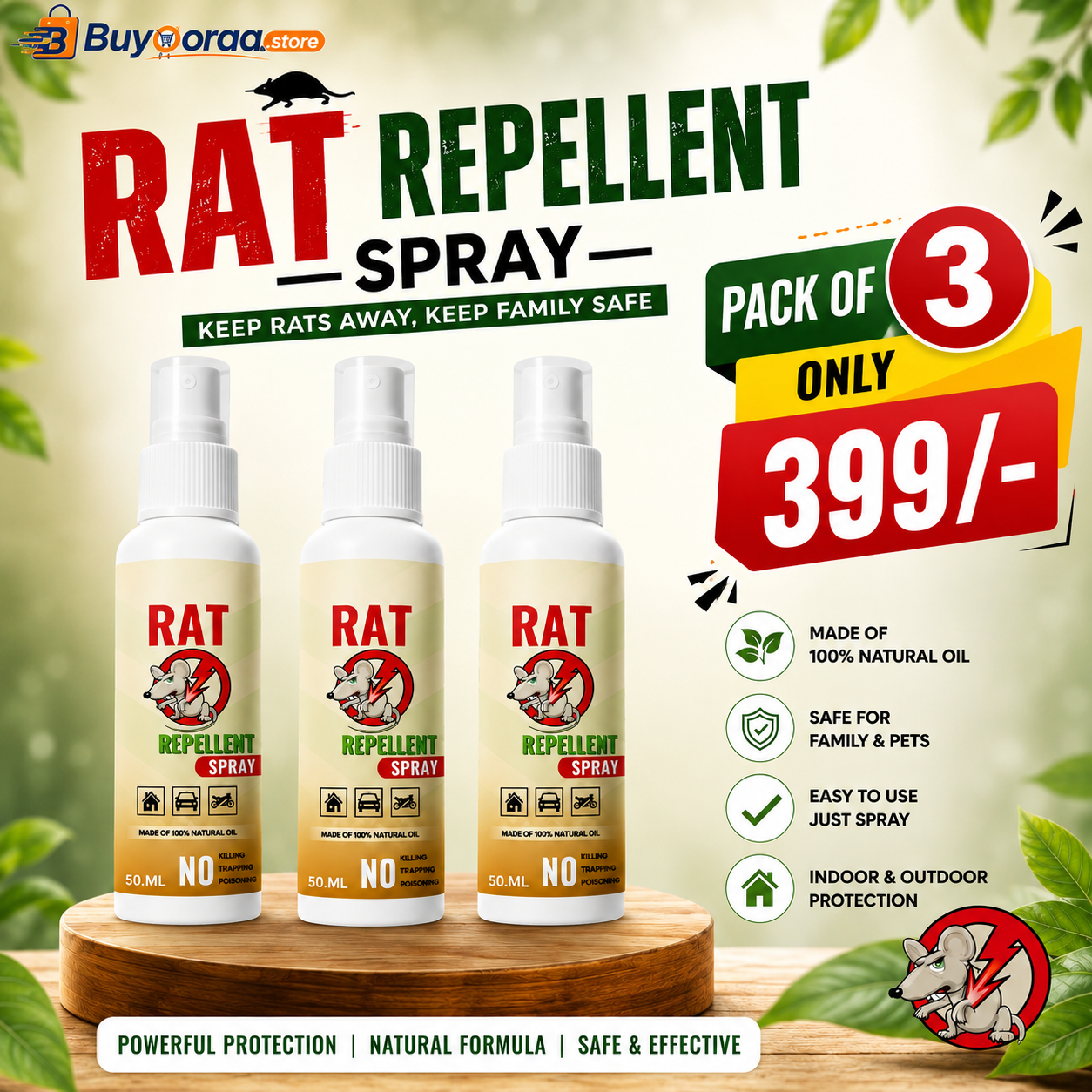 ✨HOT SELL 60% Off TODAY✨LIMITED OFFER🔥Rat Repellent Spray – Safe, Effective, and Eco-friendly