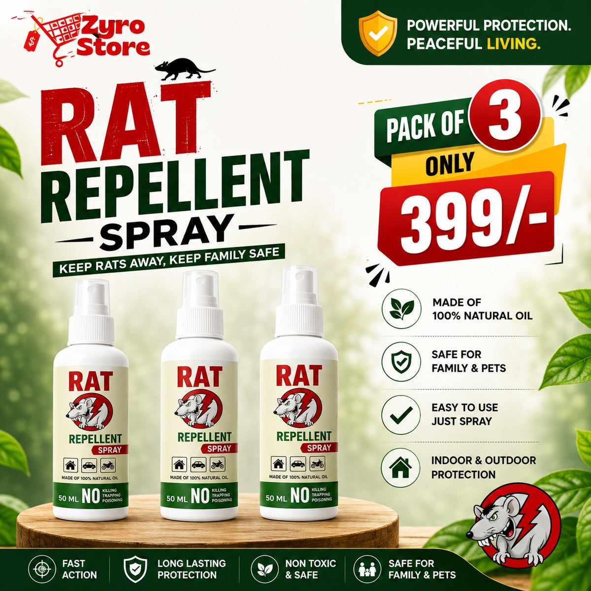 ✨HOT SELL 60% Off TODAY✨LIMITED OFFER🔥Rat Repellent Spray – Safe, Effective, and Eco-friendly